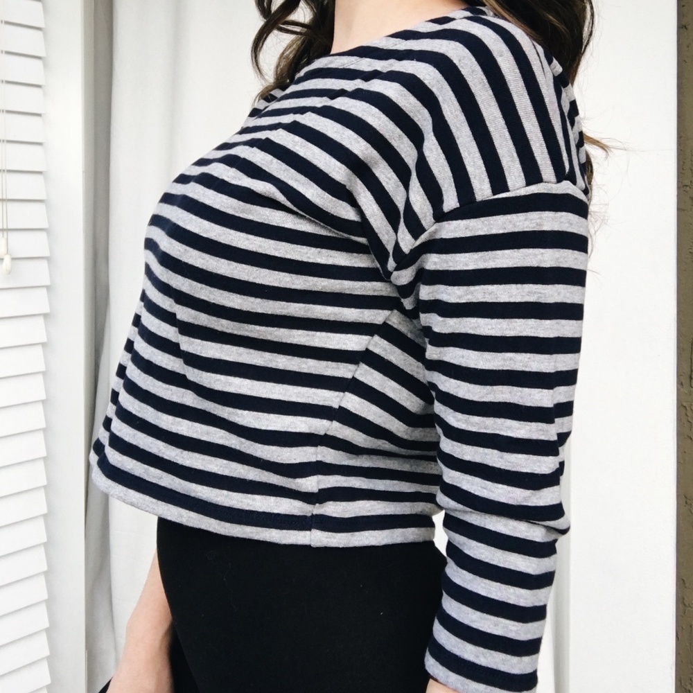 High Scoop Neck Cropped Sweater